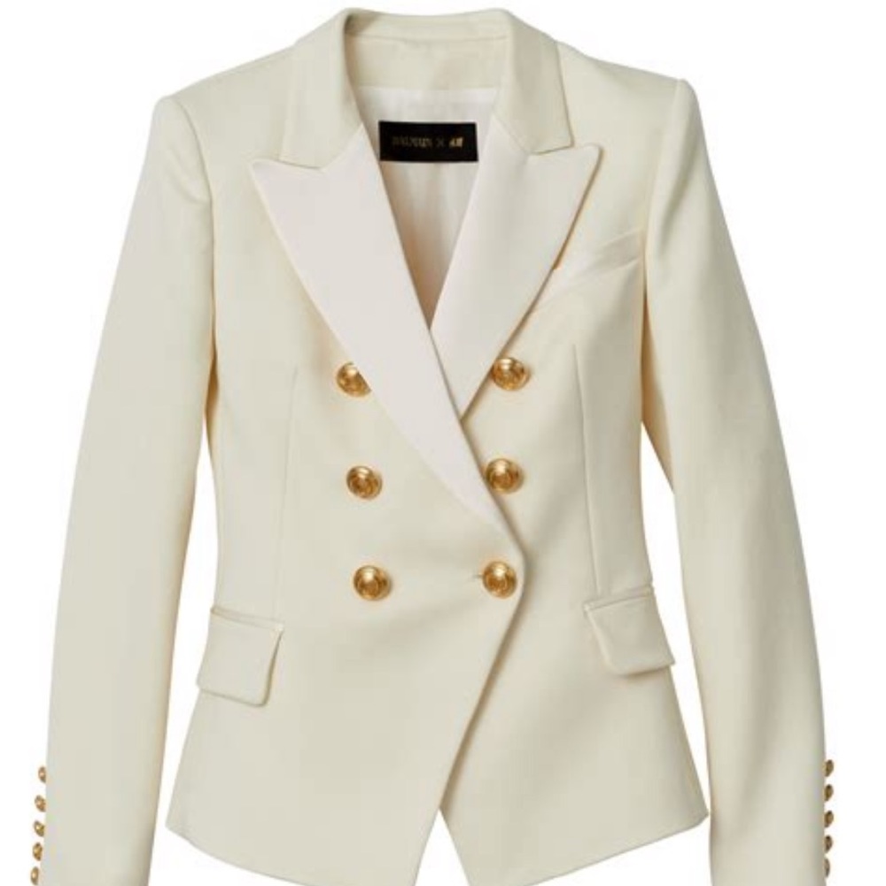 Balmain x H&M Ivory Wool Blazer